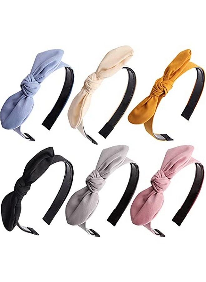 ACO-UINT - 6 Pack Headbands For Women Thin Bow Headbands Knotted Headbands Cute Headbands For Girls Knot Headbands Kids Headbands Hair Accessories For Women - Image 1
