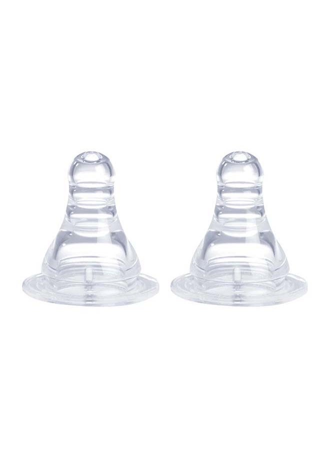 Optimal Narrow Neck Silicone Nipple 6M+, 2 Pieces  - Image 1