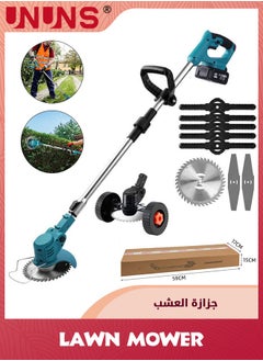 UNUNS Electric Lawn Mower,Cordless Weed Wacker Battery Operated,Brush Cutter 12v Weed Trimmer,3-in-1 Weed Wacker Cordless Lightweight Grass Trimmer For Lawns Yard Garden,Red  - Image 1