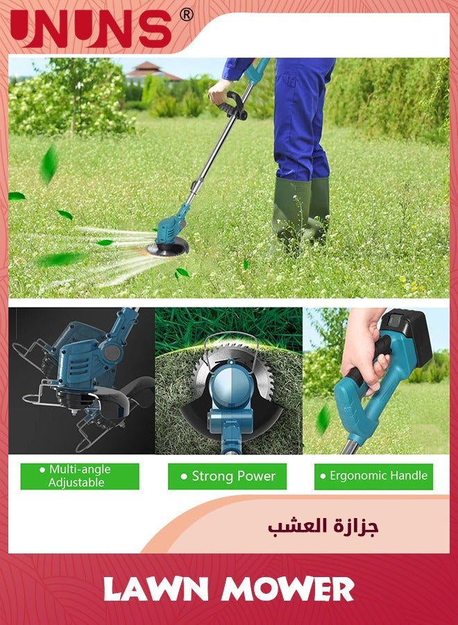 UNUNS Electric Lawn Mower,Cordless Weed Wacker Battery Operated,Brush Cutter 12v Weed Trimmer,3-in-1 Weed Wacker Cordless Lightweight Grass Trimmer For Lawns Yard Garden,Red - Image 4