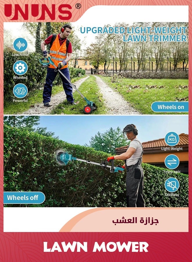 UNUNS Electric Lawn Mower,Cordless Weed Wacker Battery Operated,Brush Cutter 12v Weed Trimmer,3-in-1 Weed Wacker Cordless Lightweight Grass Trimmer For Lawns Yard Garden,Red - Image 5