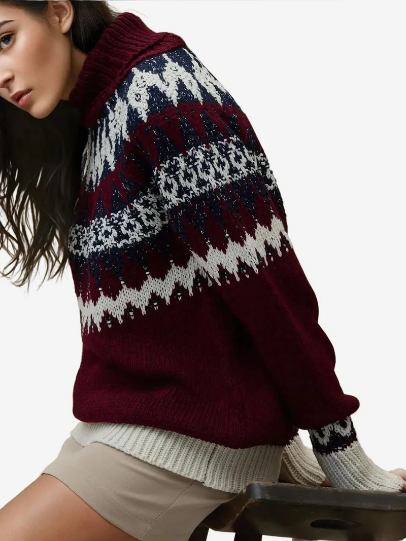 HICCUP Turtleneck Knitted Sweater