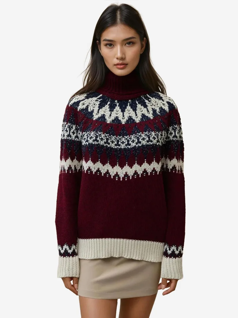 HICCUP Turtleneck Knitted Sweater