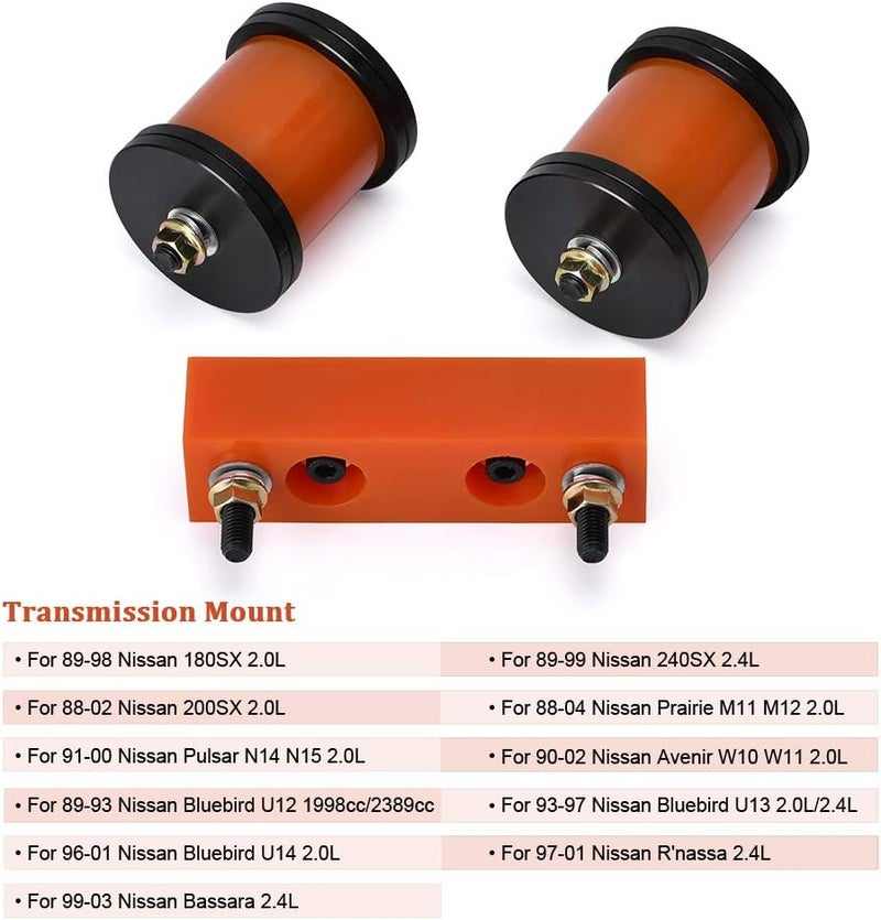 PQY Motor Engine & Transmission Mounts Set for Nissan 240SX S13 S14 (1989-1998) - Image 2