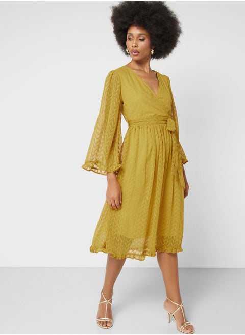 Textured Wrap Dress