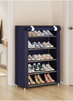 ALMUFARREJ 5-Layer Stylish Shoe Organizer, Shoe Rack for Entryway Hallway Storage Furniture with 5 Open Shelves Blue 60x30x90cm 