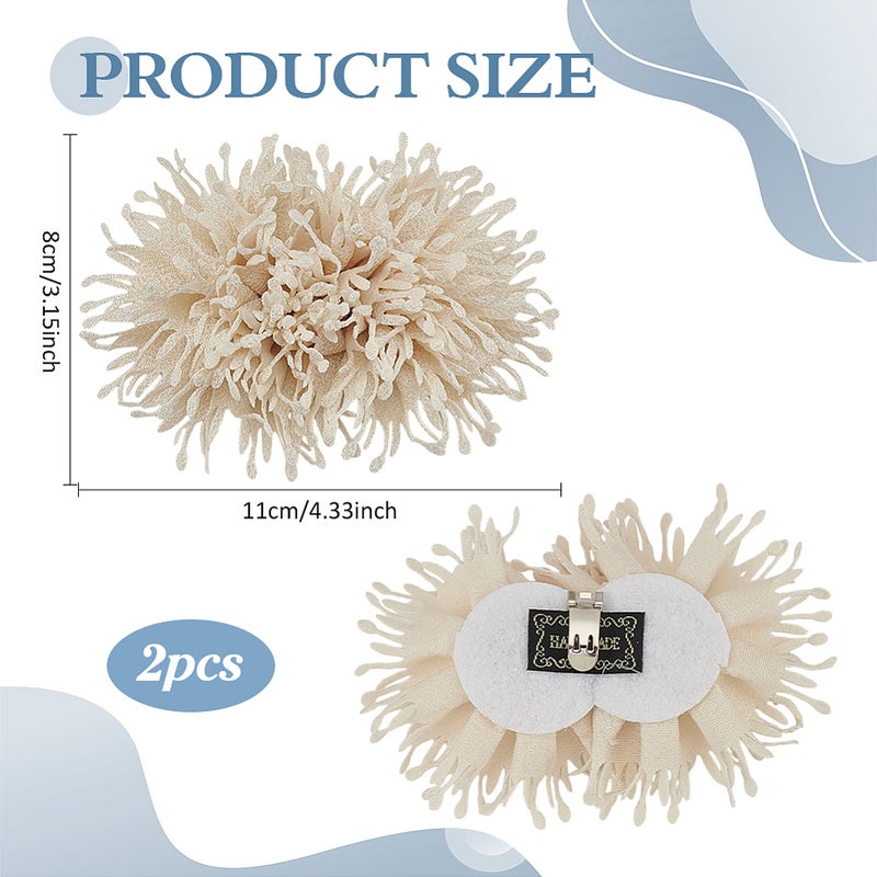 1set 2pcs Silk Fabric Shoe Decorations Detachable Shoe Buckle Clips Flower Linen 80x110mm - Image 2