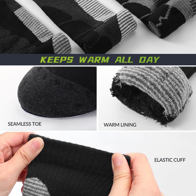 Clothclose Ski Socks-3 Pairs Warm Merino Wool Snowboard Socks for Mens Womens in Cold Weather for Cycling Skiing Hiking - Image 4
