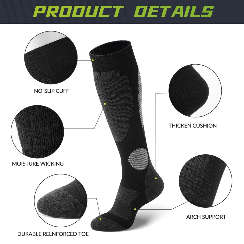Clothclose Ski Socks-3 Pairs Warm Merino Wool Snowboard Socks for Mens Womens in Cold Weather for Cycling Skiing Hiking - Image 5