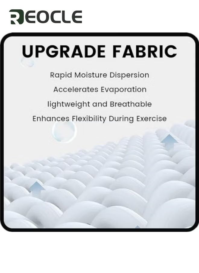 REOCLE - Mens Long Sleeve Compression Sport Outfits Sun Protection Running Top Cool Dry Baselayer Athletic Fitness Clothes White - Image 1