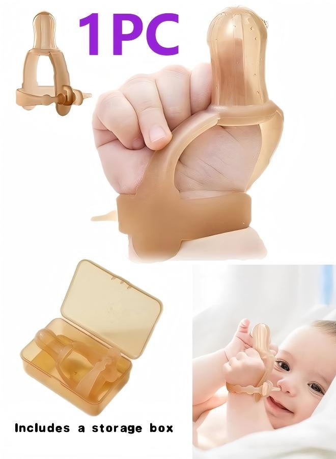 Thumb Sucking Stop for Kids - 15 Months Baby - Adjustable Thumb Guard for Thumb Sucking Silicone Thumb Sucking Treatment Kit for 15-36 Months Baby, suitable for 1.6-1.95" Wide Wrist - Image 1