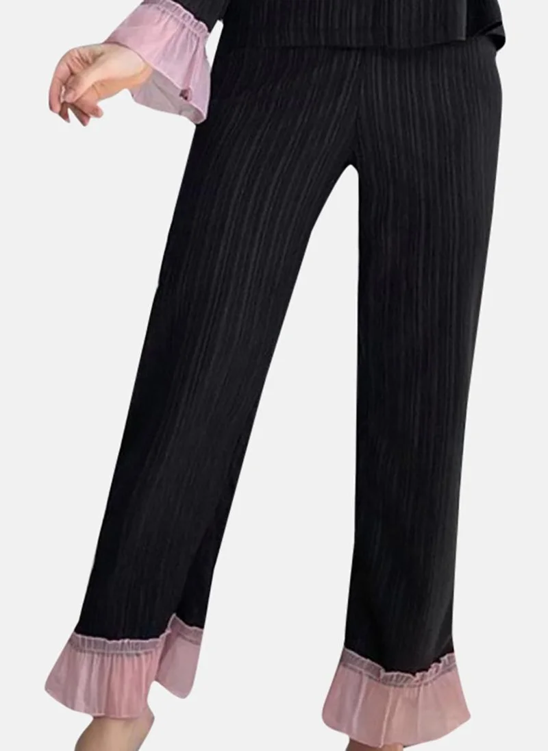 يونيكي Black Solid Pyjamas & Shirt