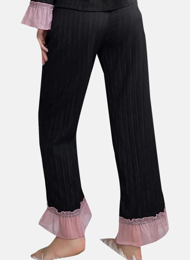 يونيكي Black Solid Pyjamas & Shirt