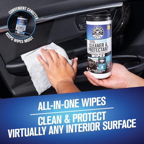 Chemical Guys VRP & Total Interior Cleaner & Protectant Wipes (60 Ct) - Use During Your Regular Car Wash & Detail on Leather, Rubber, Vinyl, Plastic & More in Your Cars, Trucks, SUVs, RVs - Image 4