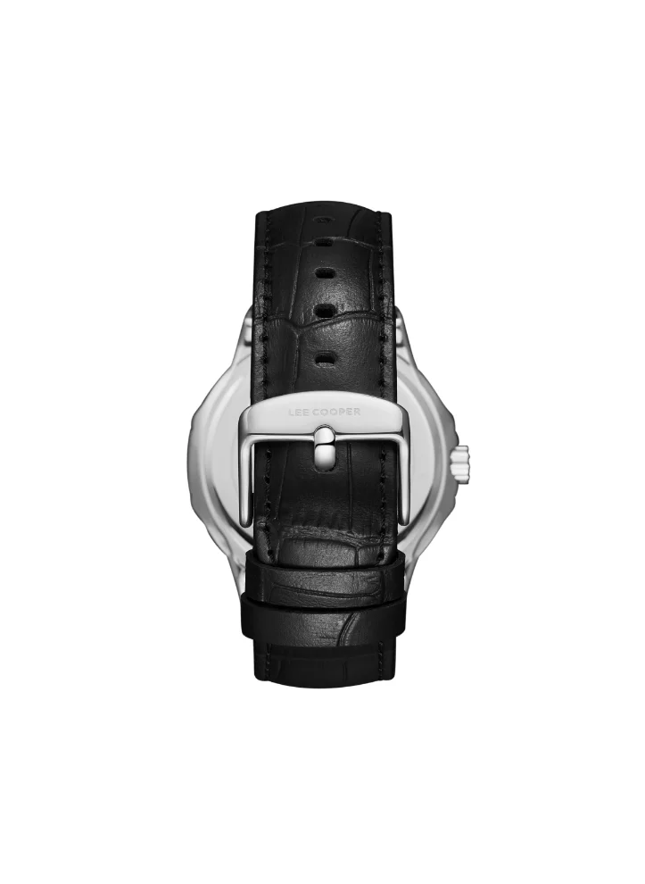 Lee Cooper LEE COOPER LC08108.351 Men's Analog Display Watch & Leather Strap Black