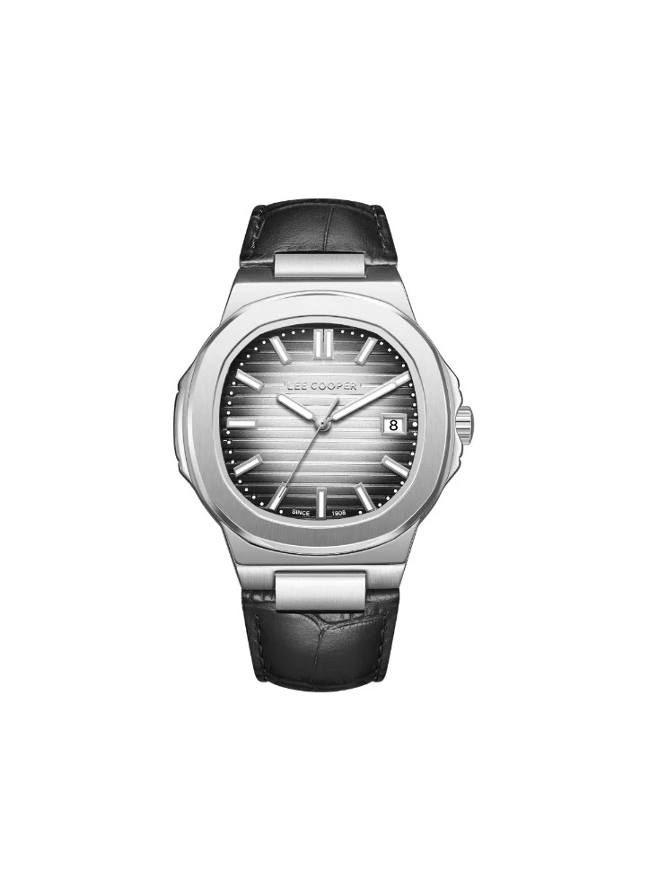 Lee Cooper LEE COOPER LC08108.351 Men's Analog Display Watch & Leather Strap Black