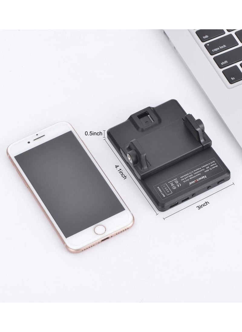 Eworld - High-power 60-LED Rechargeable Selfie Light with Front & Back Clips, 3 Light Modes and 10 Brightness Levels, Ideal for Makeup, Selfies, Vlogs, Video Conferences on Smartphones, Tablets, Laptops - Image 1