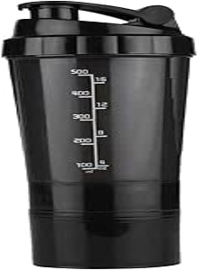 DORSA Spider Bottle water bottle Protein Shaker 500ml with storage containers Black, SpiderBottle, HM PS 8008 B