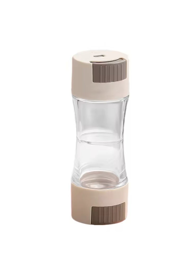 BLUE CORAL Double Head Salt and Pepper Shaker with Pour Holes, Spice Organizer for Home and Hotels, Dining Table Seasoning (Khaki)  - Image 3