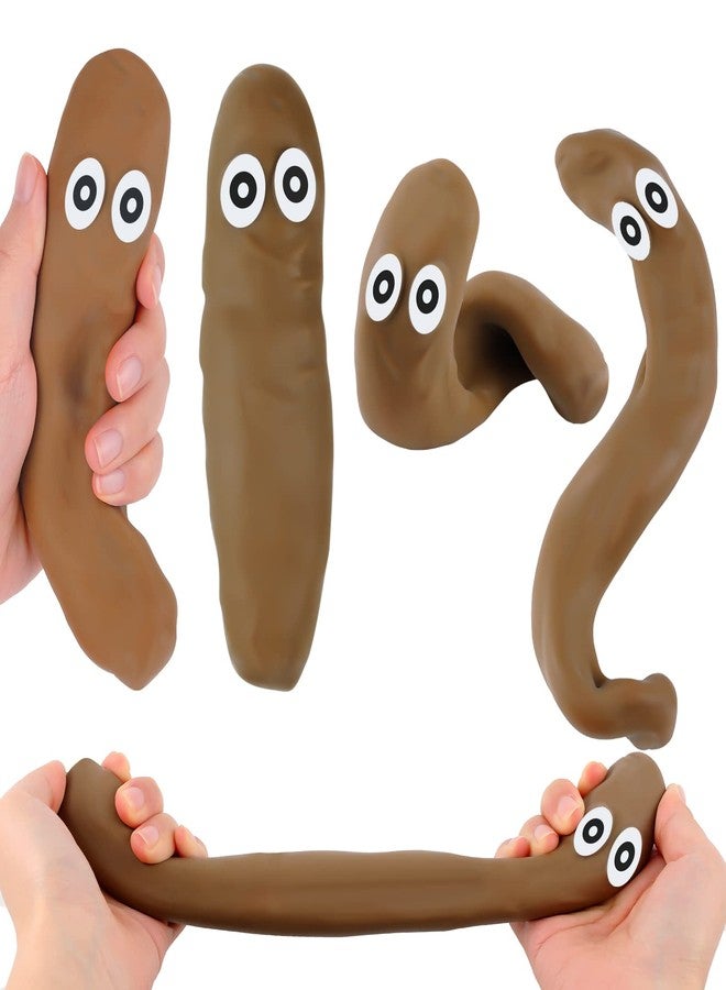Zomiboo 4 Pack Fake Poop Realistic Dog Poop Toy with DIY Eyes Stretchy Sensory Fake Poops Stress Relief Toys Ball Anxiety for April Fools' Day Prank Party Supplies Adults Teens - Image 1