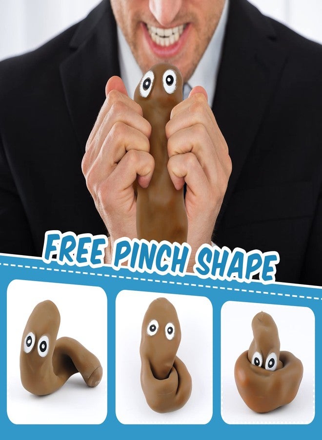 Zomiboo 4 Pack Fake Poop Realistic Dog Poop Toy with DIY Eyes Stretchy Sensory Fake Poops Stress Relief Toys Ball Anxiety for April Fools' Day Prank Party Supplies Adults Teens - Image 3