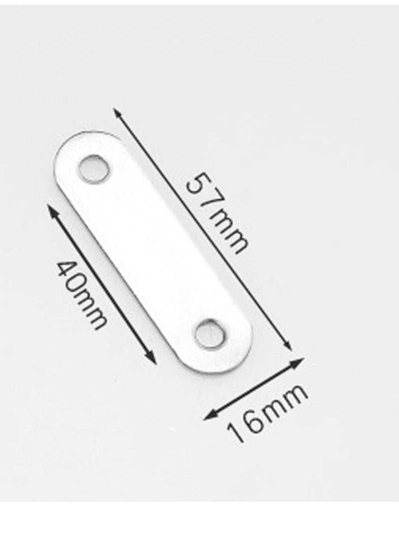 Rubik Flat Straight Brace Brackets with Screws, 10pcs Stainless Steel Mending Repair Plate for Shelf Supports Fixing Wood Furniture Chair Table Cabinet Bed (57x16mm)  - Image 4