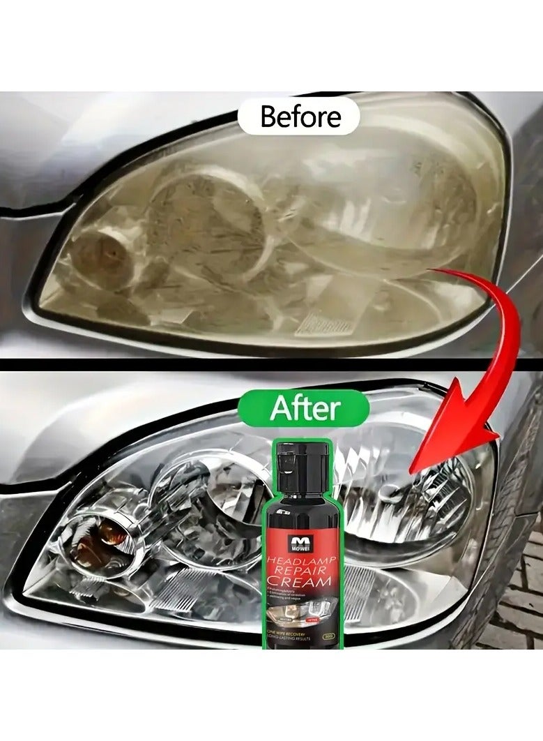Generic Headlight renovation kit, headlight polishing, headlight scratch repair, quickly solve the problems of headlight aging, scratches, headlight yellowing and fuzzy, DIY operation is simple, headlight renovation is 90% bright as new.  - Image 1