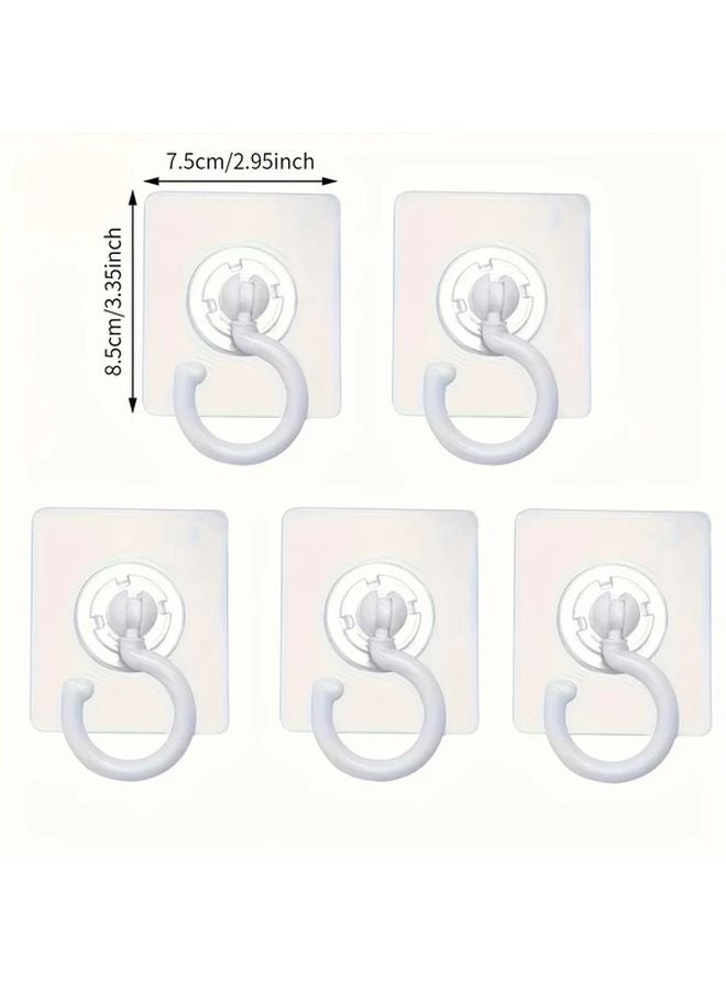 White Adhesive Ceiling Hooks 5 lbs Heavy Duty Rotatable No Drill For Home Decor - Image 4
