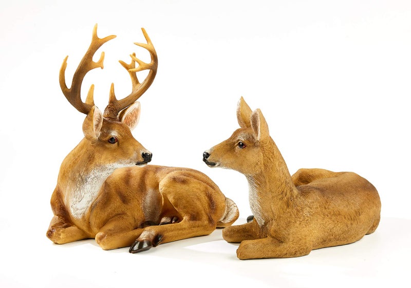 JHVYF 13" H Resin Buck Statue Home Office Decor Animal Figurine Deer Decorations Lawn Decor Housewarming Gift Garden Sculpture - Image 5
