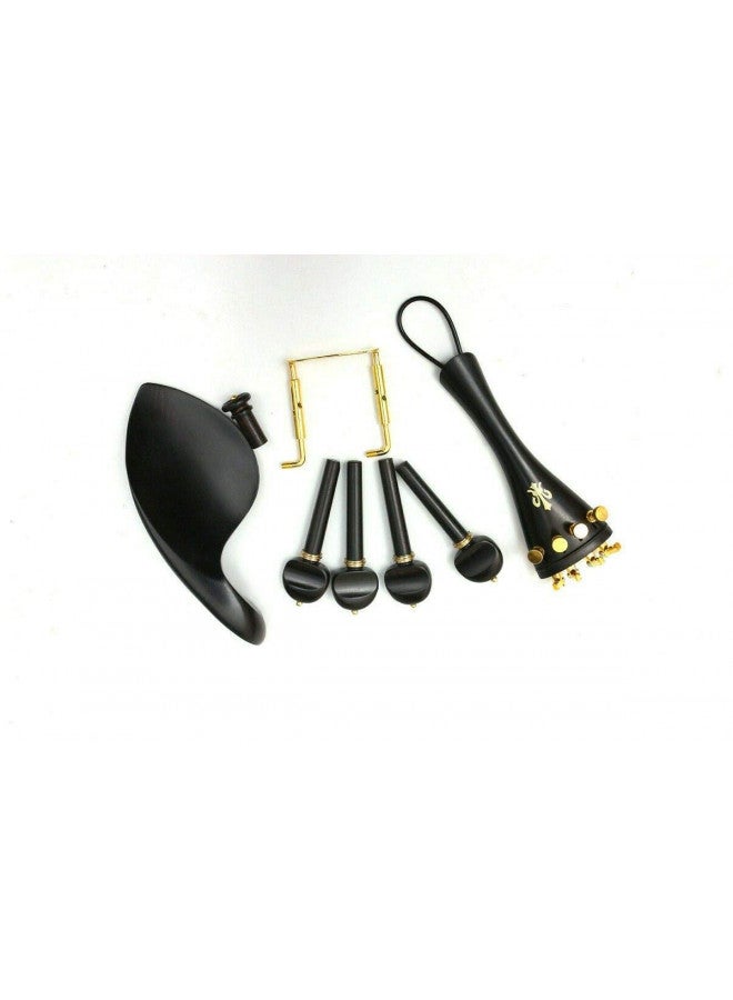 yinfente Yinfente 4/4 Violin kit Full Size Violin Accessories Peg Tailpiece Fine Tuner Chin Rest Clamp End pin Ebony wood (4/4)  - Image 4