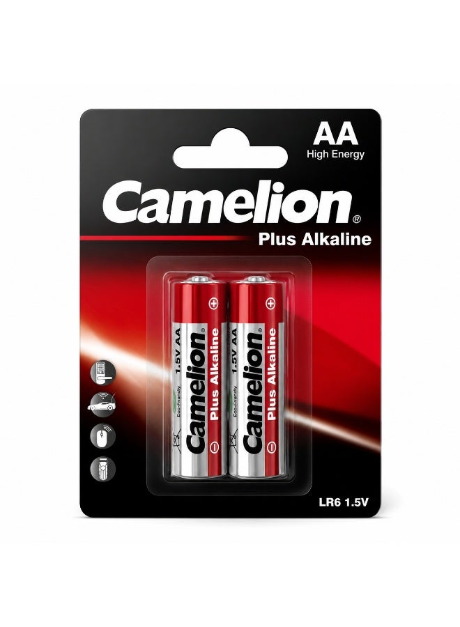 Camelion AA Alkaline Batteries 2 Pack, 1.5V Long Lasting Double A Battery for TV Remote, Wireless Mouse, Keyboard, Toys, Clocks & Flashlights - Image 1