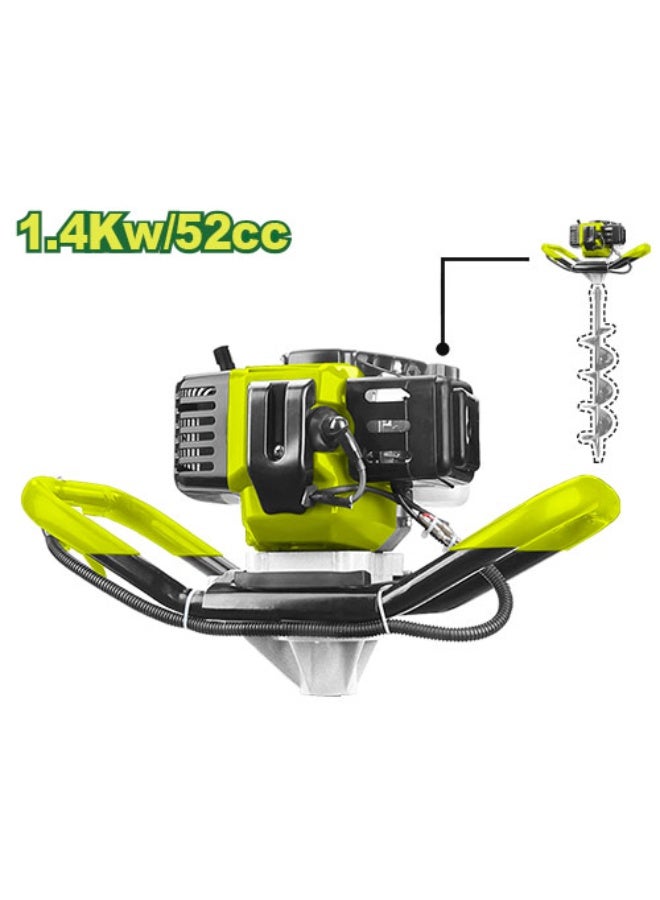 DYLLU 52cc Earth Auger 1.4kW – Petrol Post Hole Digger with 120x800mm Bit - Image 1