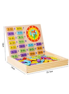 Generic Wooden Multifunctional Learning Box Toy Tangram Alarm Clock Flying Chess Number Stick CognitionDH362-23  - Image 3