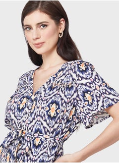 VERO MODA Printed Tie Detail Shirt Dress  - Image 3