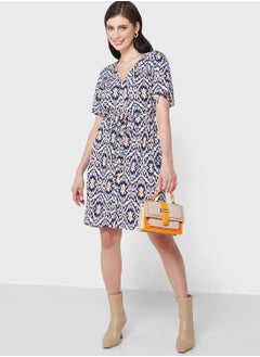 VERO MODA Printed Tie Detail Shirt Dress  - Image 4
