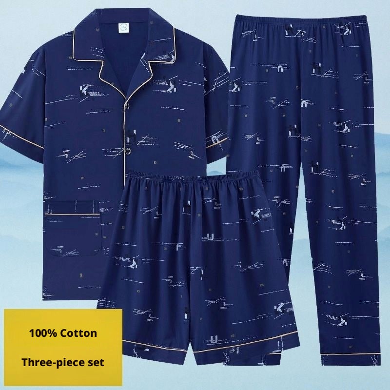 Men's Cotton 3-Piece Pajama Set - Image 3