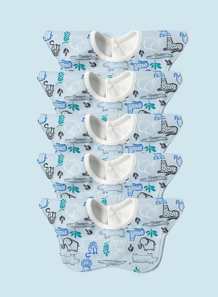 Shuer 5 Pieces Mother Baby Supplies Baby Saliva Towel Cotton Waterproof Baby Petal Bib - Image 1