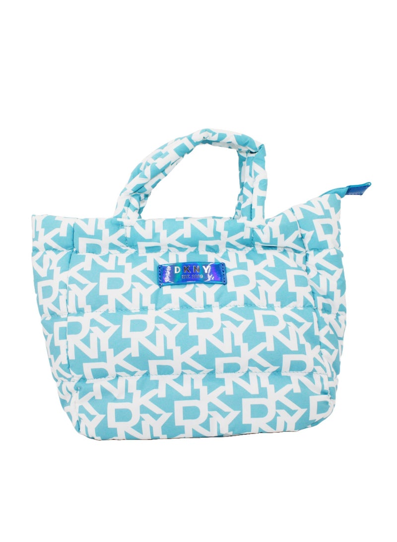 DKNY Signature Puffer Mini Tote Cosmetic Bag, Travel Make up Bag Small, Small Lightweight Cosmetic Bag Storage Bag, Small Makeup Bag, Travel Toiletry Bag - Image 1