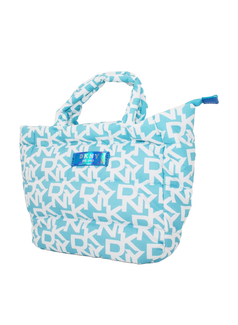 DKNY Signature Puffer Mini Tote Cosmetic Bag, Travel Make up Bag Small, Small Lightweight Cosmetic Bag Storage Bag, Small Makeup Bag, Travel Toiletry Bag - Image 3