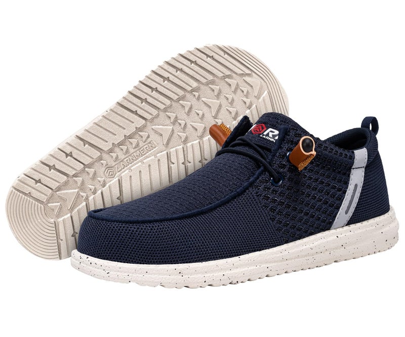 LARNMERN Slip On Steel Toe Loafers Women Work Safety Shoes Lightweight Comfortable Walking Sneakers(9 Women, Navy Blue) - Image 4