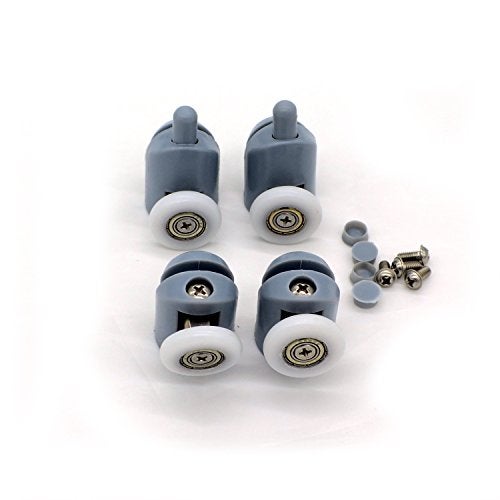 Smooth Shower Door Rollers, Set of 8 Single Shower Door Runners/Wheels/Pulleys/Guides 23mm Diameter Home Bathroom DIY Replacement Parts(4 upper rollers and 4 bottom rollers), Multicolor - Image 3