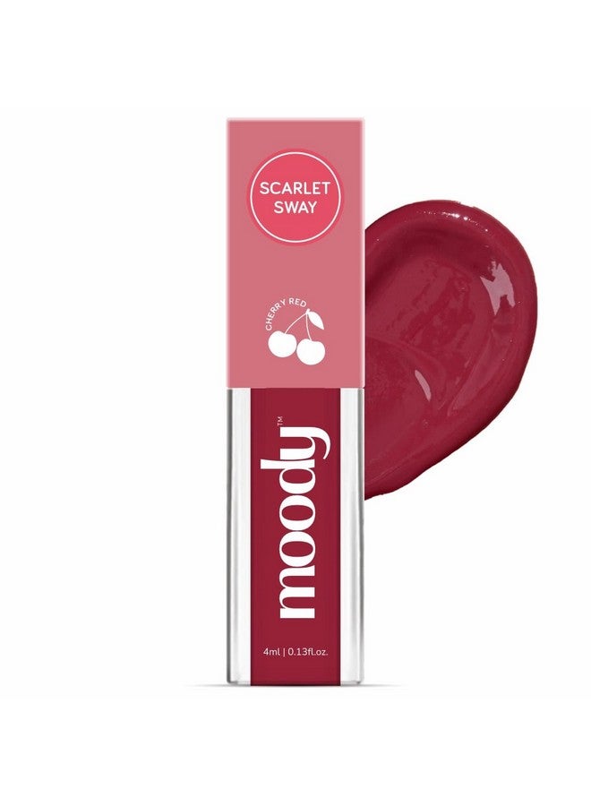 Moody Drip Matte Liquid Lipstick - Scarlet Sway, with Jojoba Seed Oil & Vitamin E | Transferproof, Long Lasting & Vibrant Lip Colors That Last Upto 12 Hours | Paraben Free Lip Tint, 4ml - Image 1