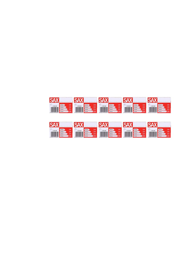 Sax مشابك ورق Sax233 رقم 233 - 10 علب × 100 قطعة - 30 مم - 1000 قطعة - Image 1