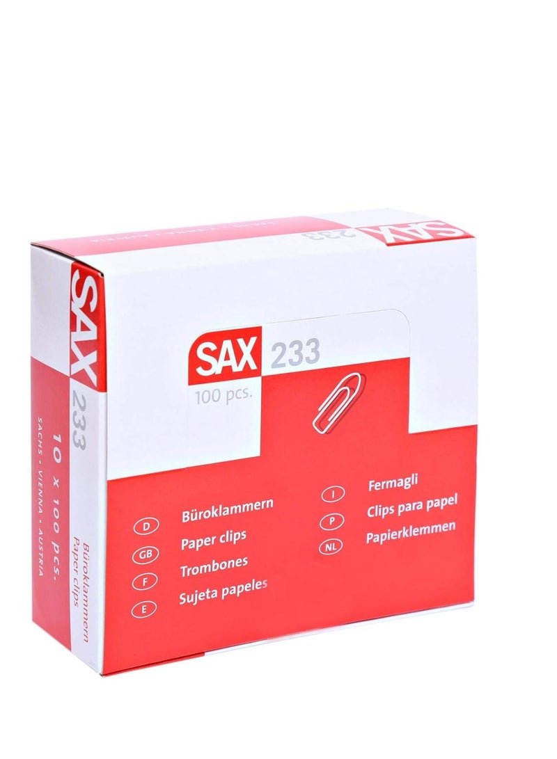 Sax مشابك ورق Sax233 رقم 233 - 10 علب × 100 قطعة - 30 مم - 1000 قطعة - Image 4