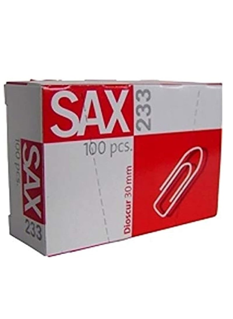 Sax مشابك ورق Sax233 رقم 233 - 10 علب × 100 قطعة - 30 مم - 1000 قطعة - Image 5