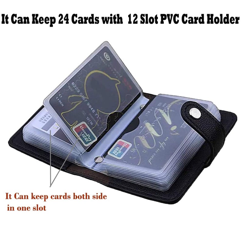 Stealodeal Black 26 Slots Laether Debit/Credit/ATM Man/Women Card Holder - Image 2