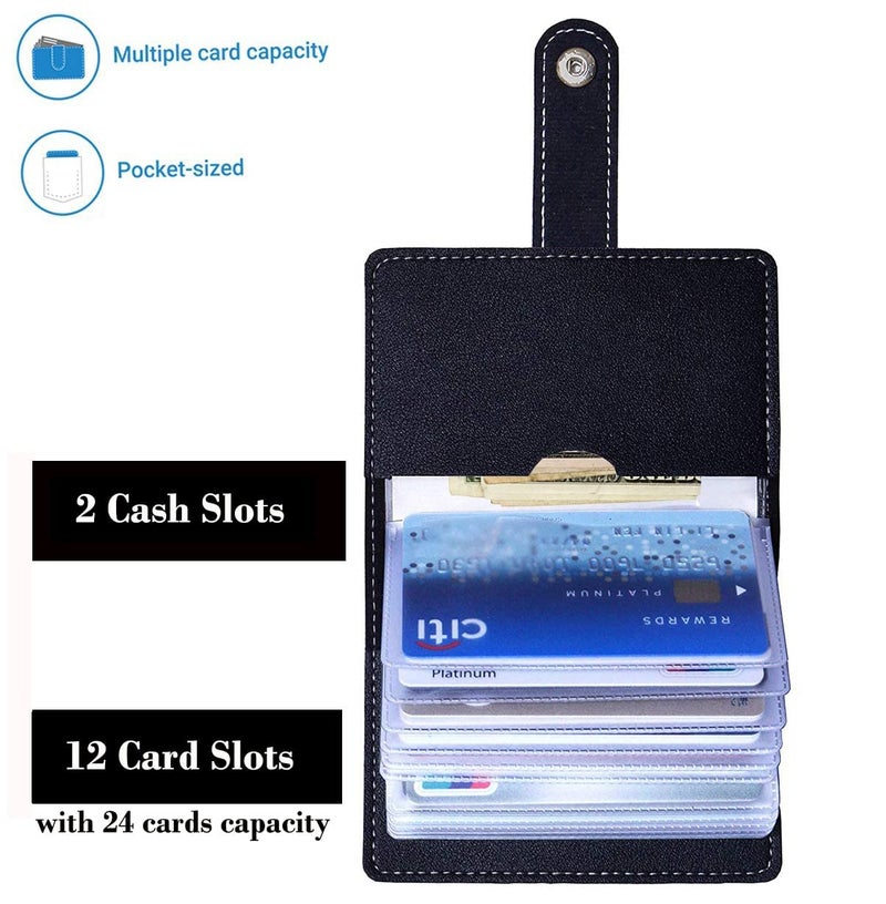 Stealodeal Black 26 Slots Laether Debit/Credit/ATM Man/Women Card Holder - Image 4
