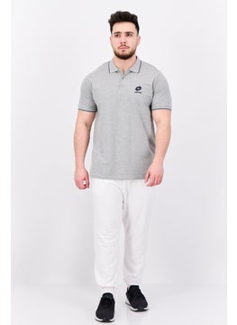 LOTTO Men Sportswear Fit Short Sleeves Outdoor Polo Shirts, Grey  - Image 4