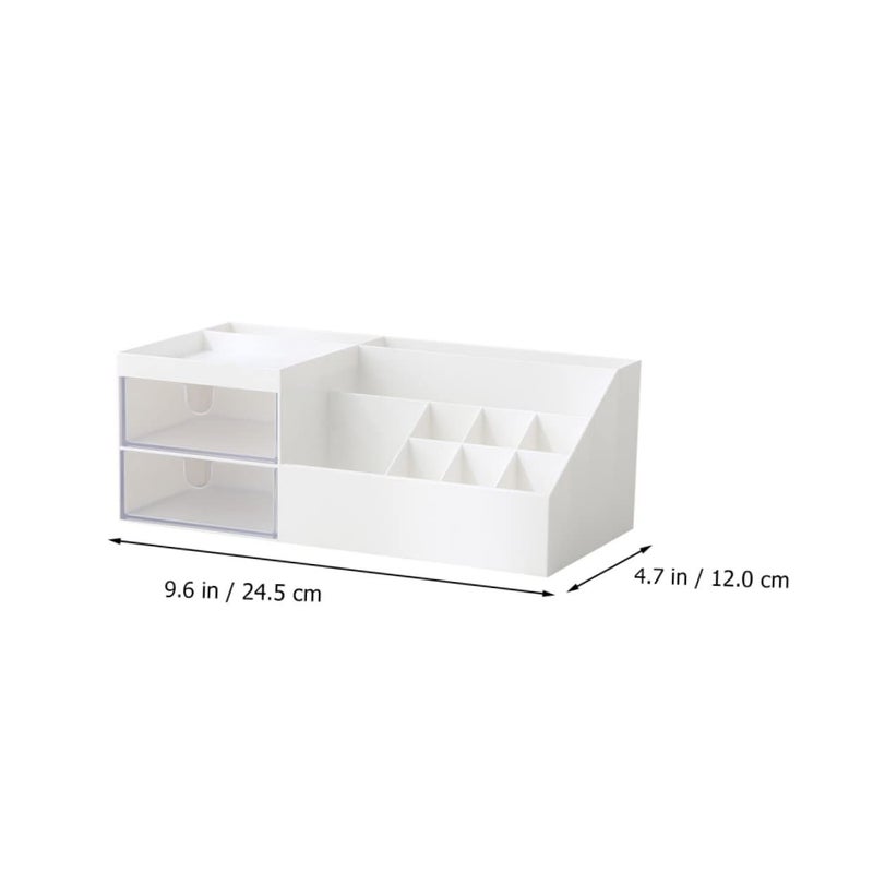Portable Makeup Organizer Box Cosmetic Storage Case Desktop Organizer With Black Compartment Pocket - Image 4