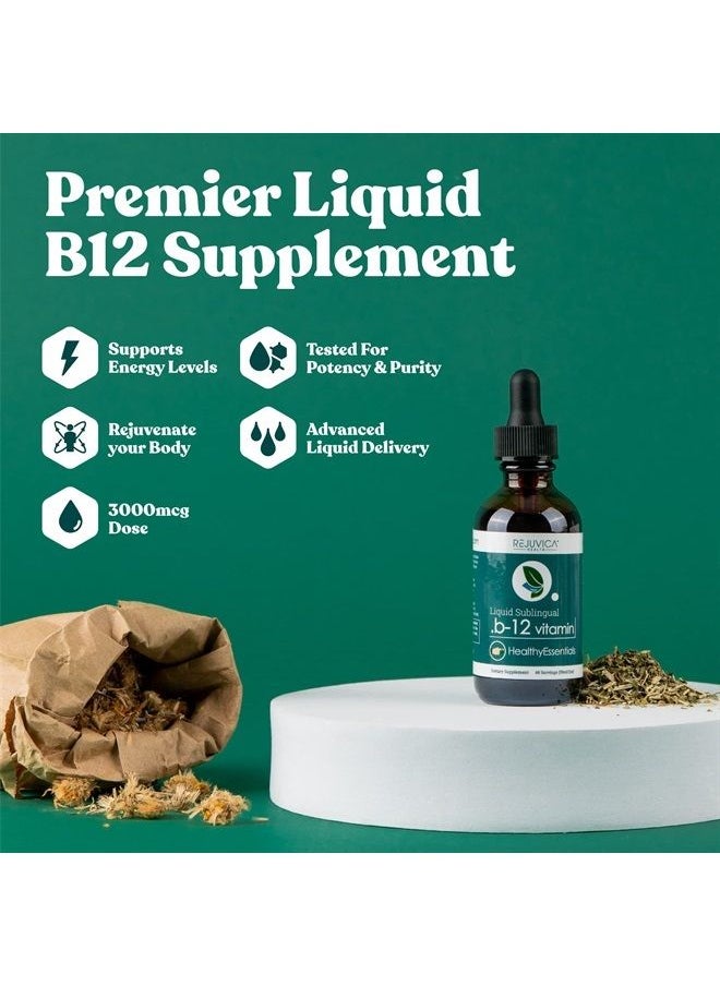 Rejuvica Health Essential B-12 Liquid B12, Supports Energy and a Healthy Nervous System - Convenient Liquid Dropper Absorbs Fast & Tastes Great  - Image 2